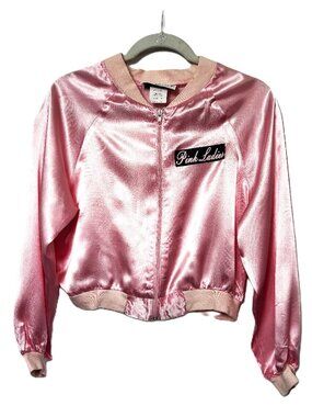 Vintage Charades Pink Ladies 50's Satin Jacket Sz small